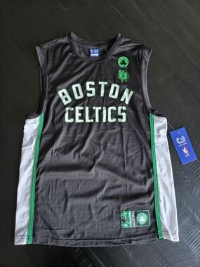 NBA Boston Celtics Black and Green Sleeveless Jersey